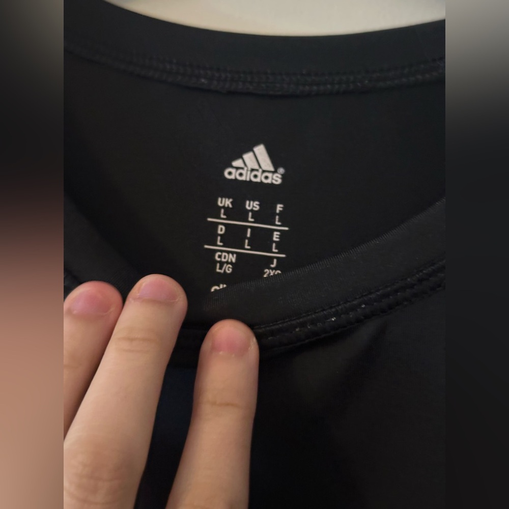 Adidas Fit Compression Tight Black Shirt Mens Size Large - Picture 4 of 4